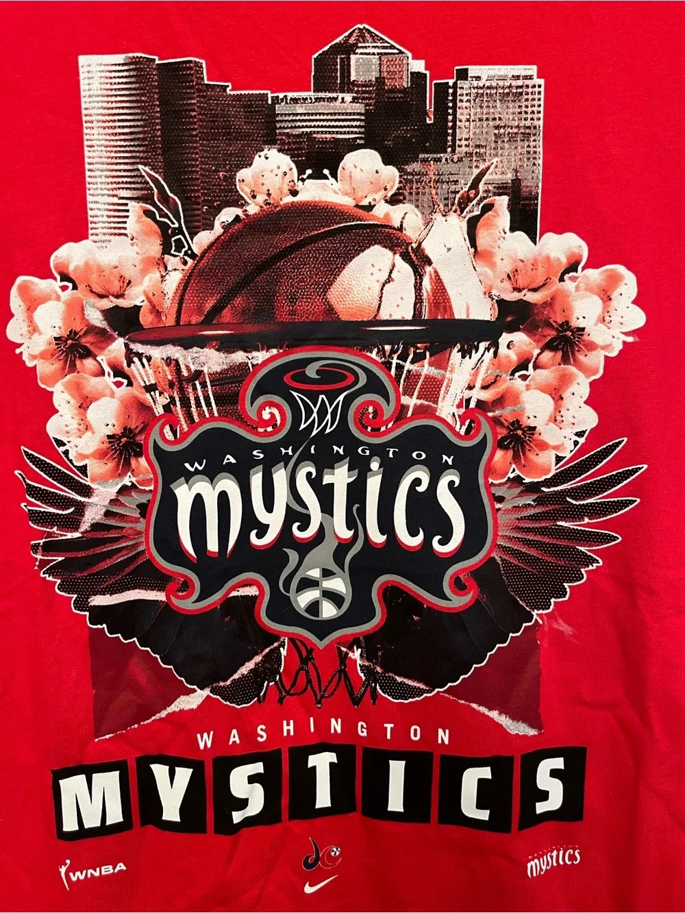 Nike Washington Mystics Red Graphic T-Shirt